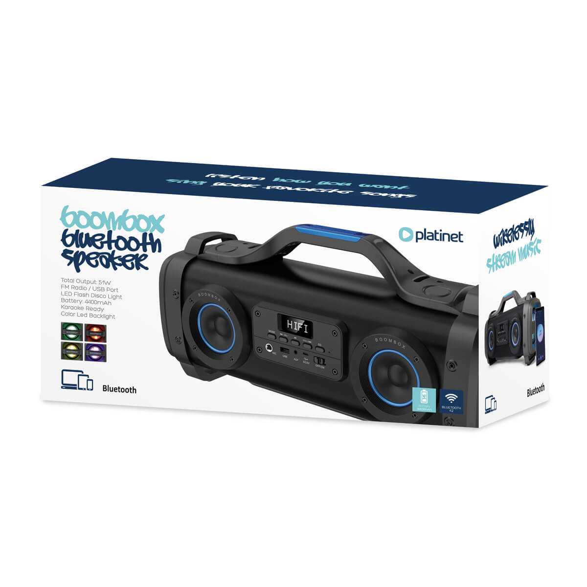 Boombox Bluetooth Speaker RGB