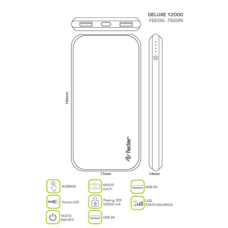 Power bank con torcia e led - FEDER